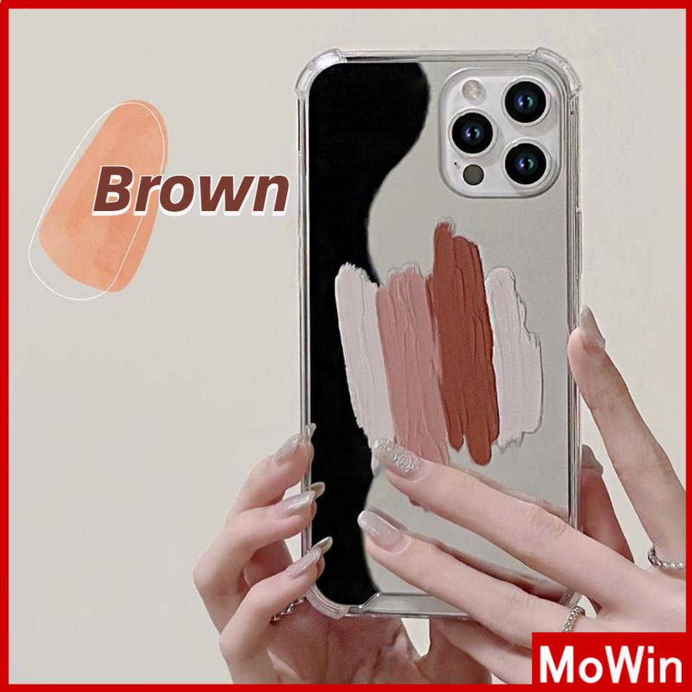 iPhone Case Acrylic HD Mirror Airbag Shockproof Protection Camera Cute Brown Tones Compatible For iPhone 11 iPhone 13 Pro Max iPhone 12 Pro Max iPhone 7 Plus iPhone xr