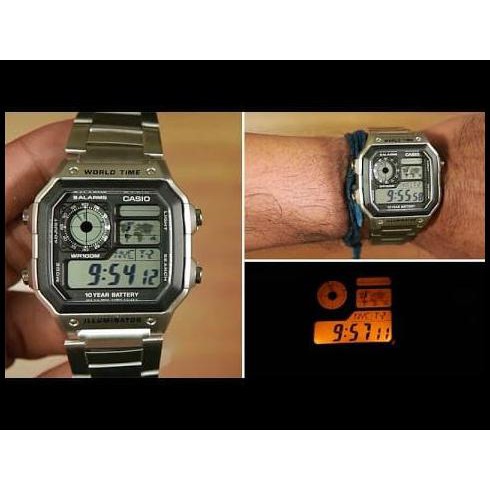 Jam Tangan Digital Casio Pria Ae 1200Whd #Casio Original