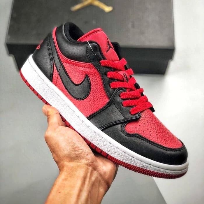 jordan 1 black red low