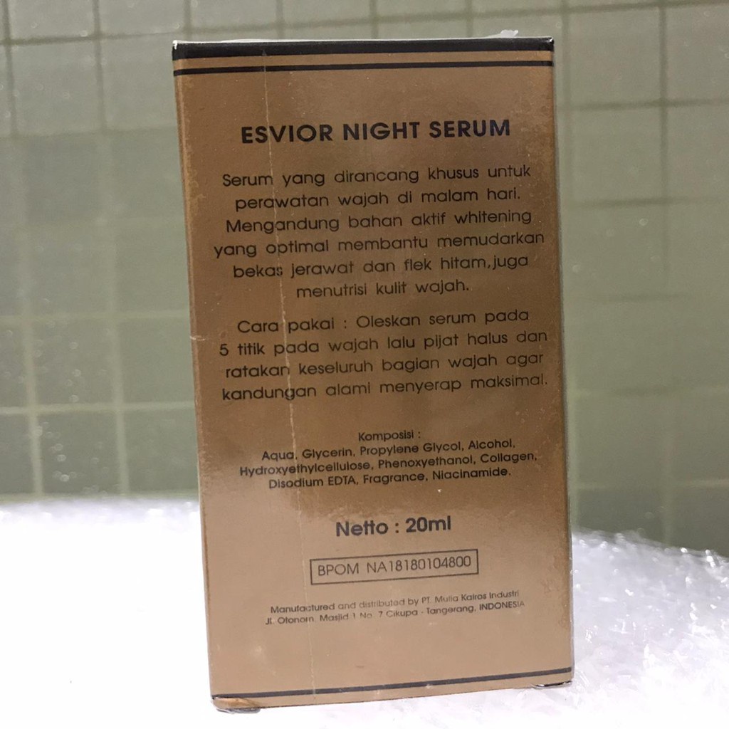 [ORI] Esvior Serum Night Korea dengan Kandungan Niacinamide dan Collagen Melembabkan Kulit Wajah Kering Kusam