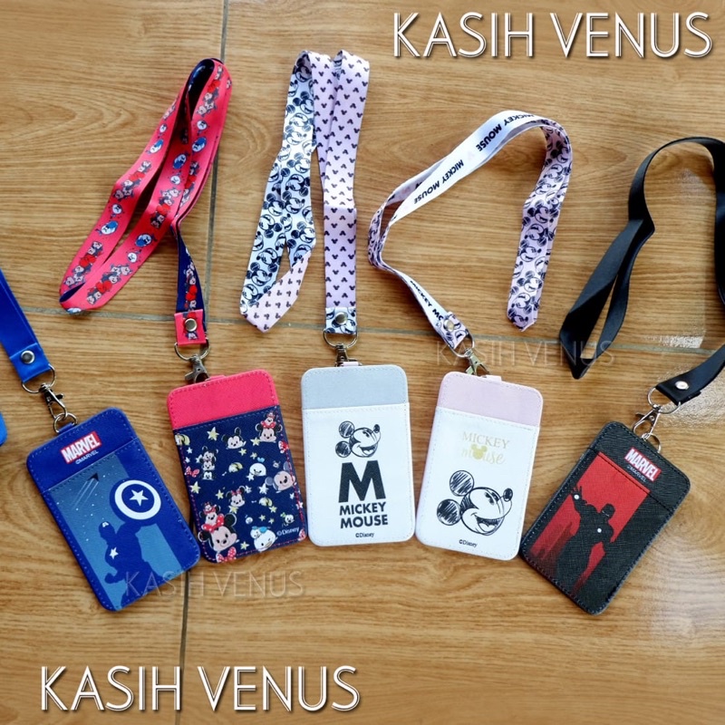 tempat kartu/tempat id card/card holder Disney x nevada/lanyard id card