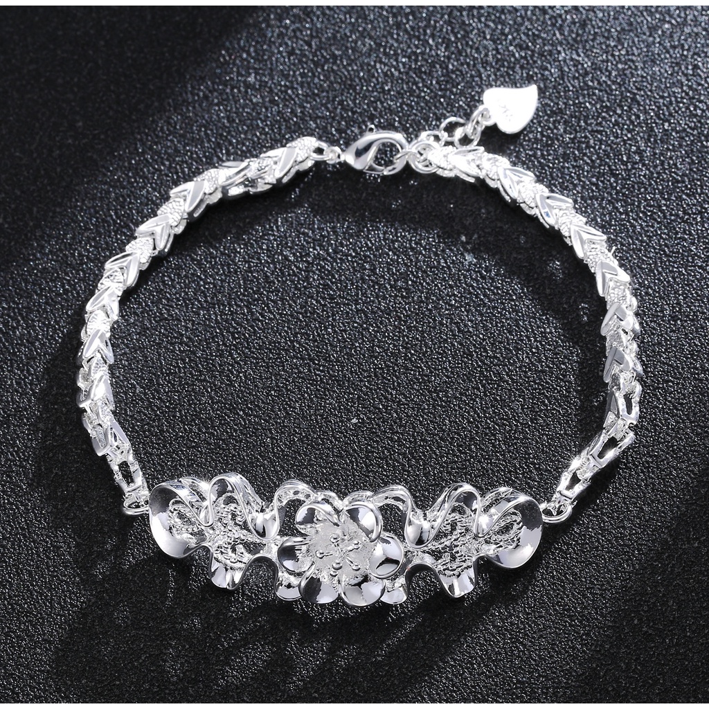 Gelang Desain Butterfly Love Flower Bauhinia Bahan Stainless Steel 925 Gaya Korea Untuk Wanita