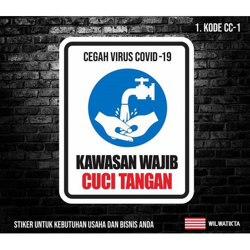 

Sticker Safety Sign Warning Sign Cuci Tangan