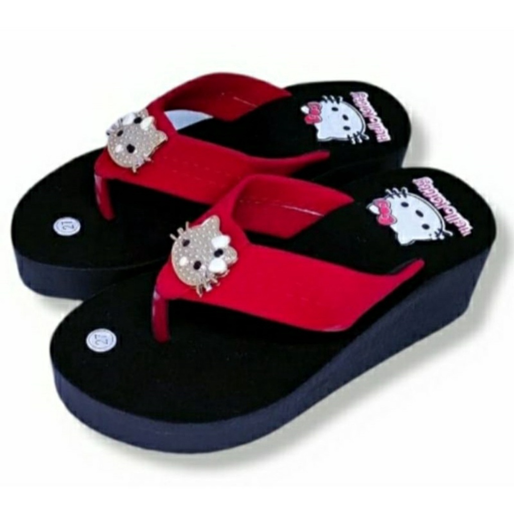 Sandal Wedges Anak2 Masakini Motif Hello Kitty