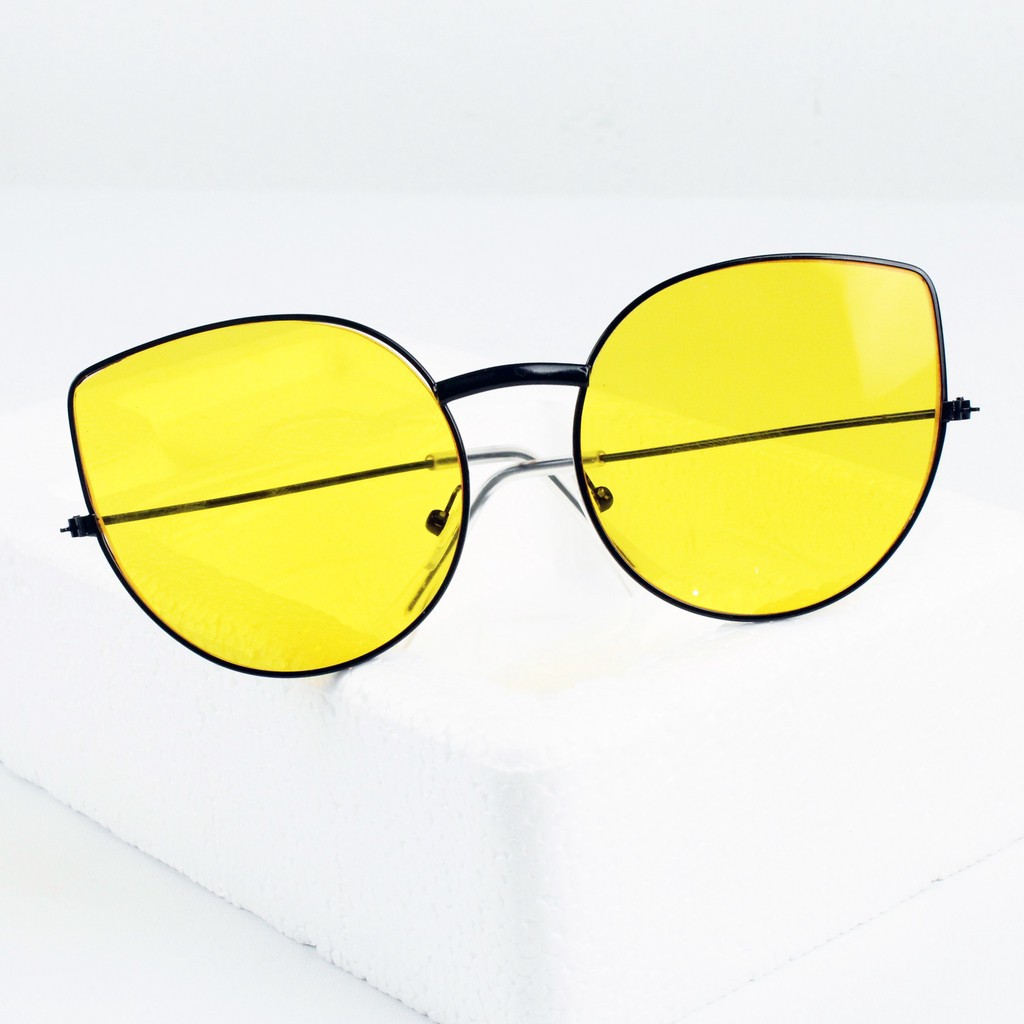 K703 Kacamata Frame Hitam Model Retro Cat Eye Sunglasses Woman Fashion