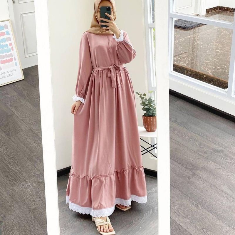 GAMIS SOGAN RENDA MOSCREPE PREMIUM // GAMIS MOSCREPE