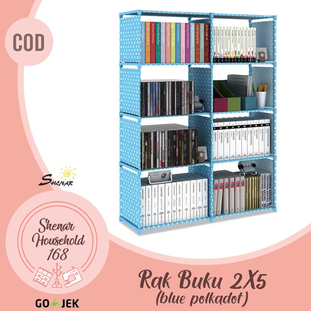 RAK BUKU /PENYIMPAN BUKU LEMARI SERBAGUNA 2 SISI/RAK BUKU MULTFUNGSI RB- 2x5 ,SHENARHOUSEHOLD