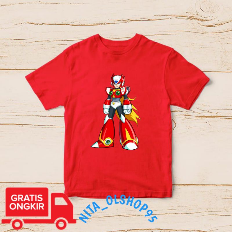 baju anak megaman , baju anak gambar robot , Mega man