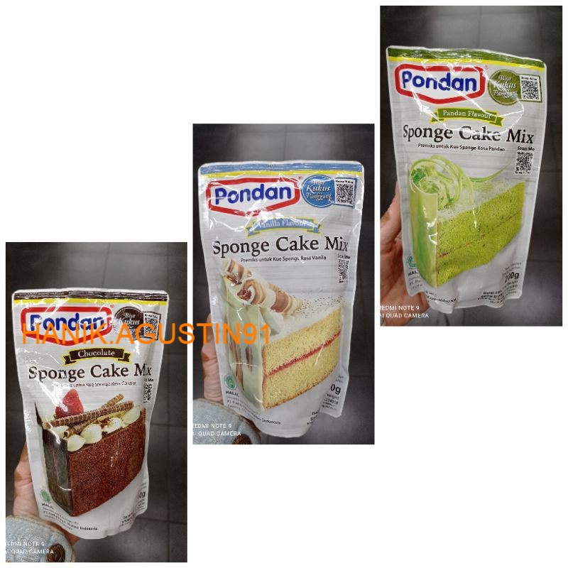 

Pondan Sponge Cake Vanilla 200g / Sponge Cake Pandan 200g /Sponge Cake Coklat 200g