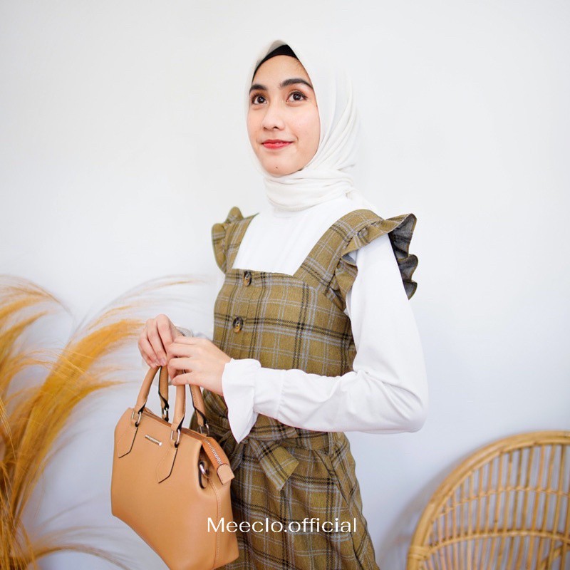 OVERALL DRESS KOTAK KATUN IMPORT PREMIUM AMIRA