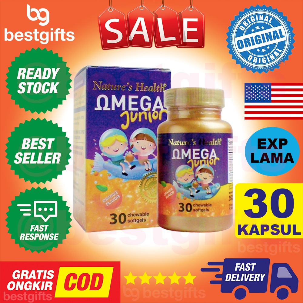 NATURE'S NATURES NATURE HEALTH OMEGA JUNIOR FISH SALMON OIL VITAMIN SEL OTAK MEMORI FOKUS 30 KAPSUL