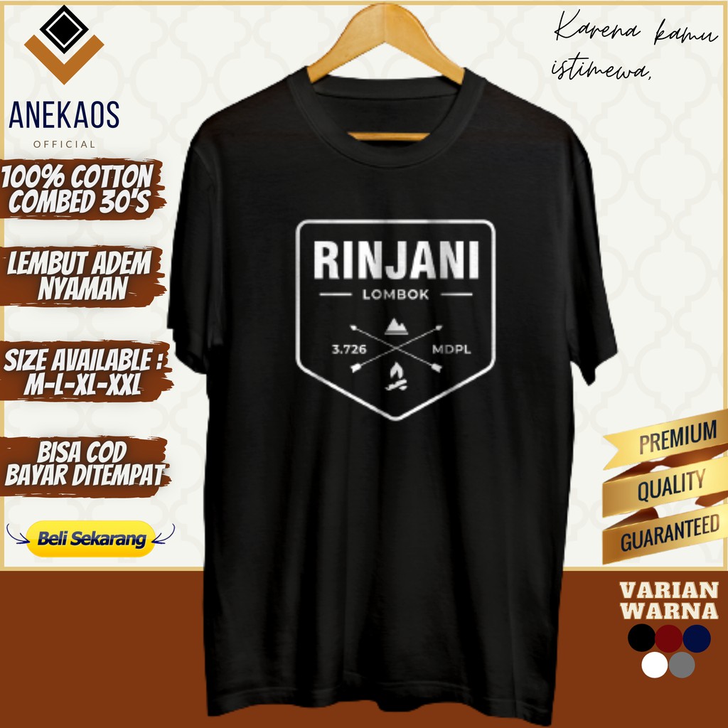 Kaos Gunung Rinjani Lombok Baju Gunung Kaos Outdoor Kaos Pendaki Baju Distro Murah Kaos Distro Pria