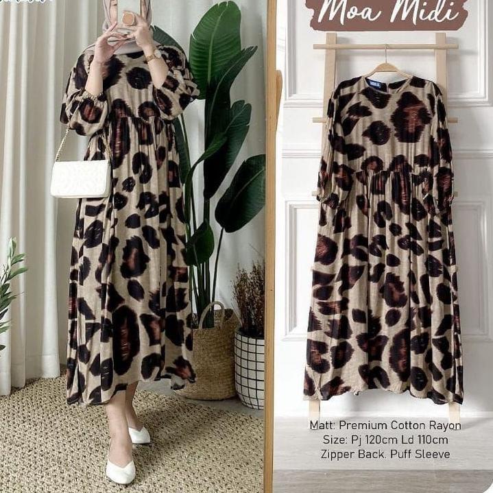 ❤ [COD] SANSO - SIERA- MOA - ROSIE - BINE - SINMI - GARIN - ISABEL MIDI DRESS KATUN RAYON JUMBO LD 1