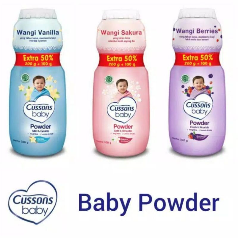 CUSSONS - BABY POWDER ( EXTRA 50% ) 100 + 50  GRAM DAN 200+100 GRAM BEDAK BAYI