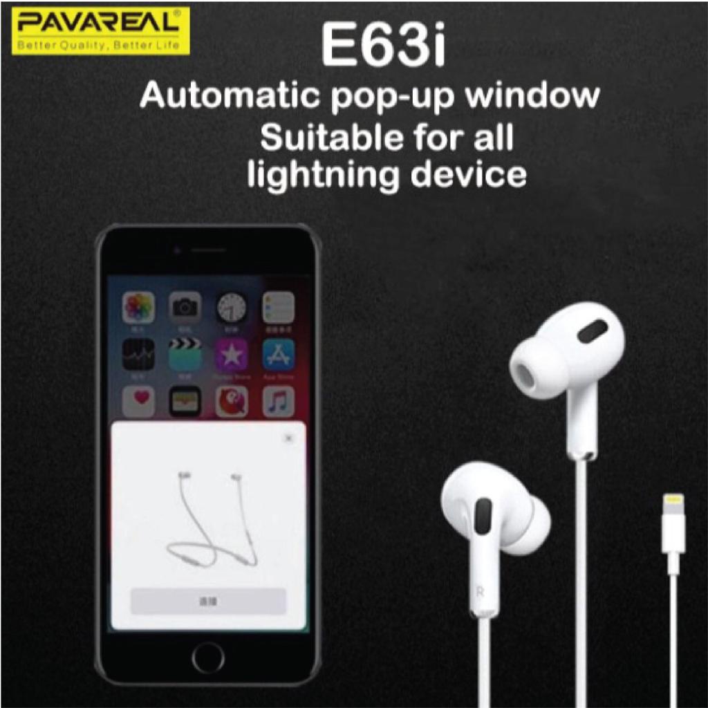 Pavareal Headset Handsfree Earphone PA-E63 Lightning Aux Type C Super Bass HiFi HD OCEANMART OCEAN MART Aksesoris Handphone HP Murah Grosir