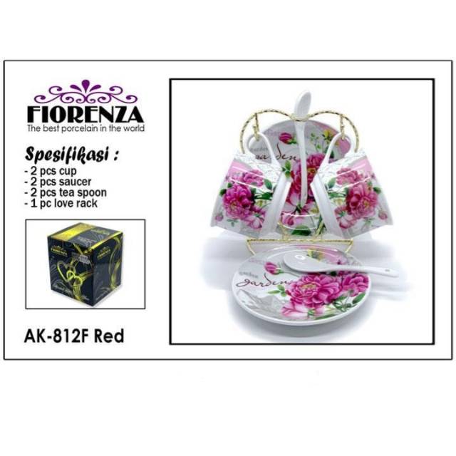 [ FIORENZA ] Tea Set Fiorenza AK - 812F Red