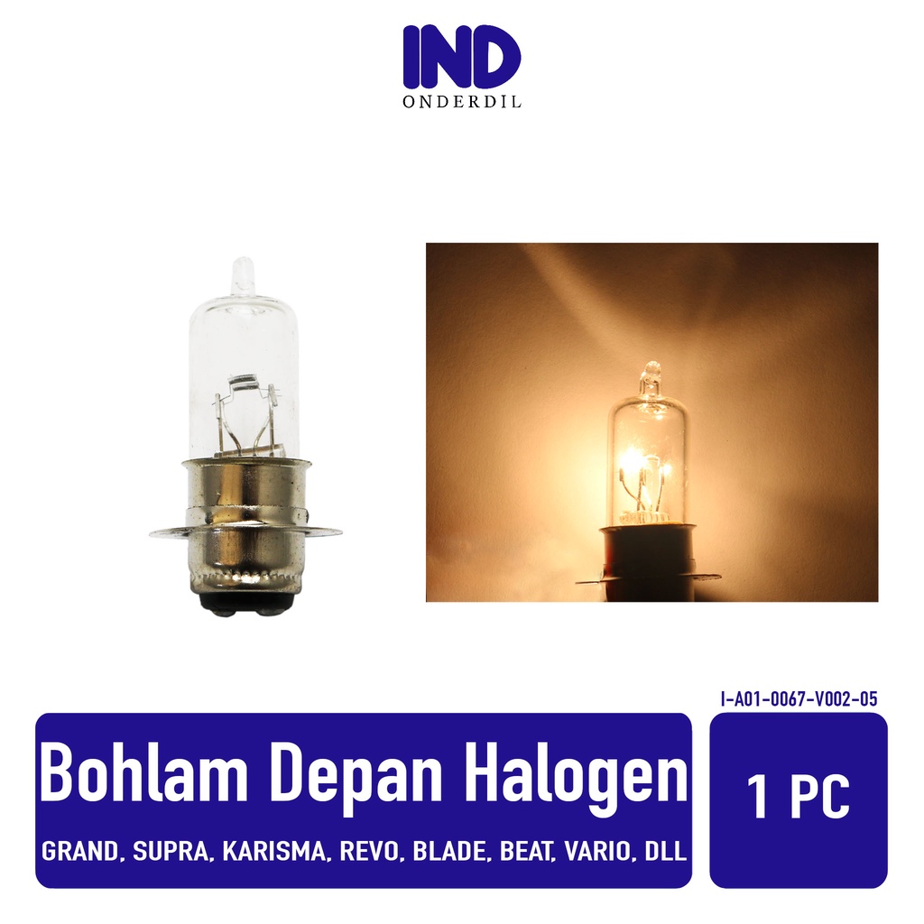 Lampu-Bohlam Depan-Headlight-Head Light Halogen T19 12V-12 V-Volt-35 Watt-W-35W Lampu Kuning Grand-Supra-Karisma-Revo-Blade-Beat-Vario-Scoopy-DLL