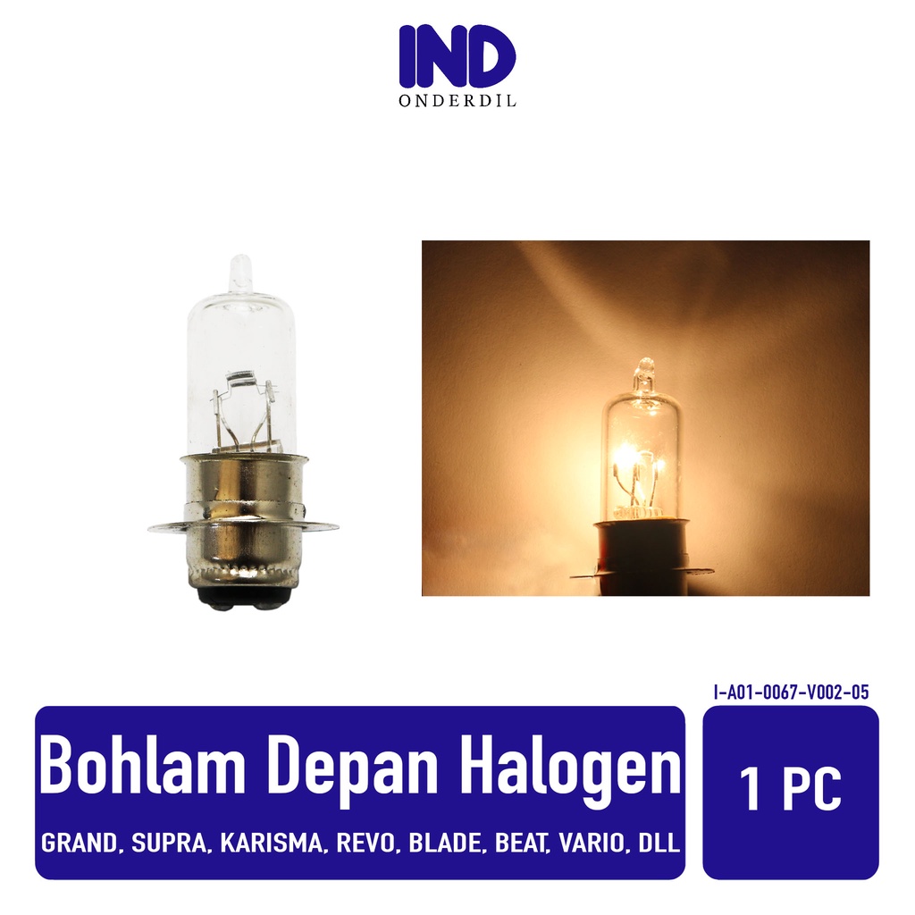 Lampu-Bohlam Depan-Headlight-Head Light Halogen T19 12V-12 V-Volt-35 Watt-W-35W Lampu Kuning Grand-Supra-Karisma-Revo-Blade-Beat-Vario-Scoopy-DLL