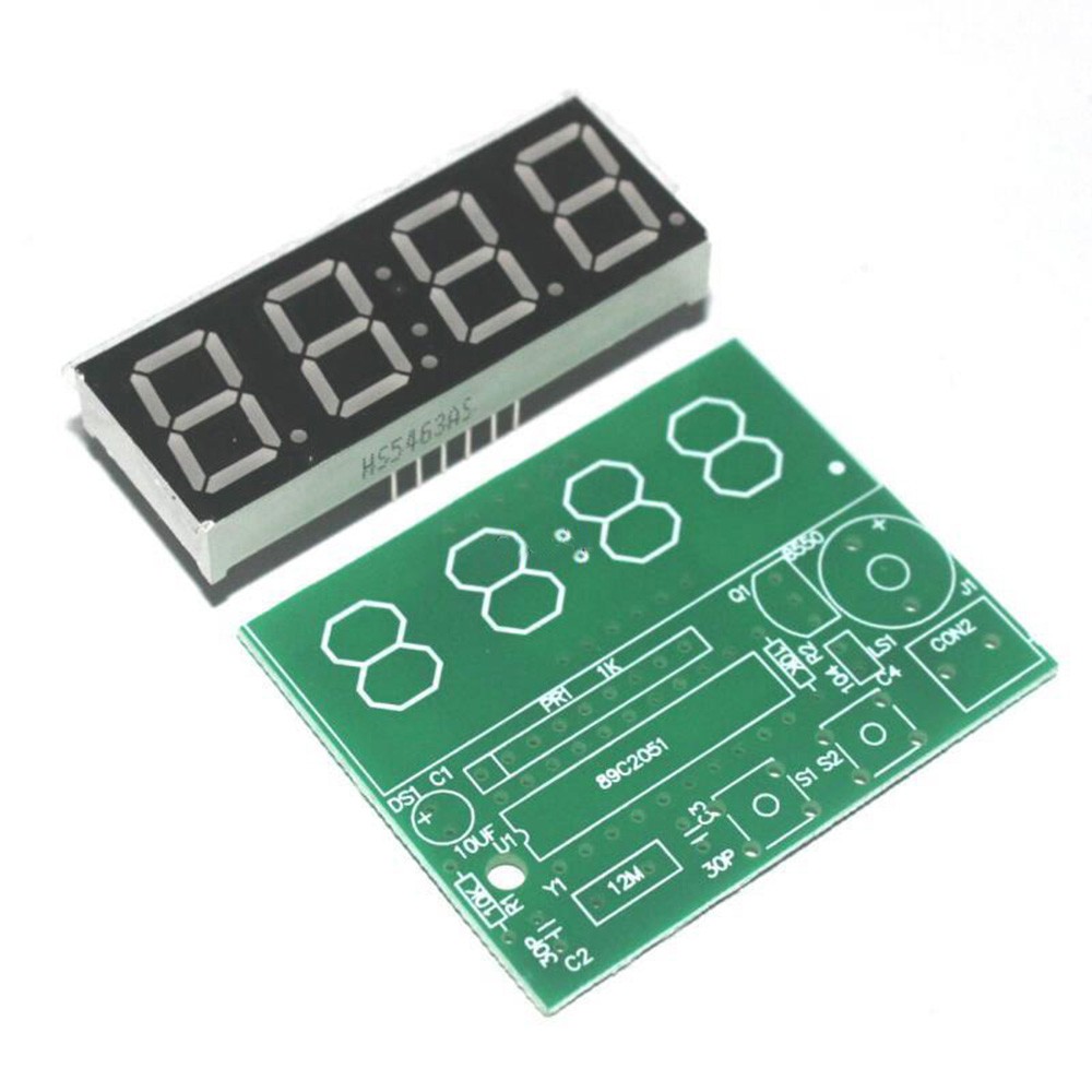 Diy At89c2051 4 Digit Led Electronic Digital Alarm Clock Kit Military 24 Hr Time Alarm Clocks Clock Radios Home Garden Worldenergy Ae