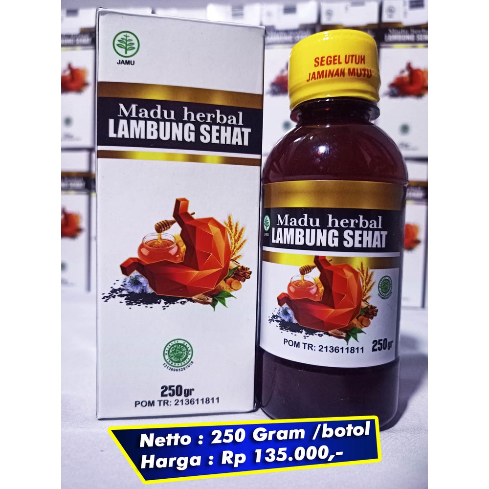 MADU HERBAL LAMBUNG SEHAT Obat Asam Lambung Khusus 100% Asli Original - Madu Lambung Obat Penurun Asam Lambung Tinggi, Maag Kronis, Magh Akut, Gerd, Heartburn, Aslam Naik Ke Dada, Gastritis, Begah, Nyeri Ulu Hati, Dll-Netto 250 Gram /btl