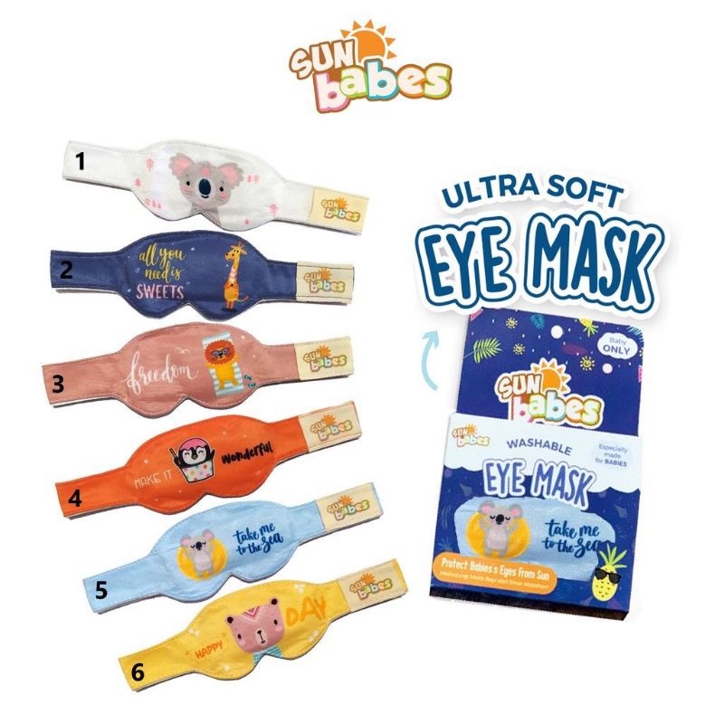 Sun babes Ultra soft eye mask - Kacamata jemur bayi - Penutup Pelindung mata bayi