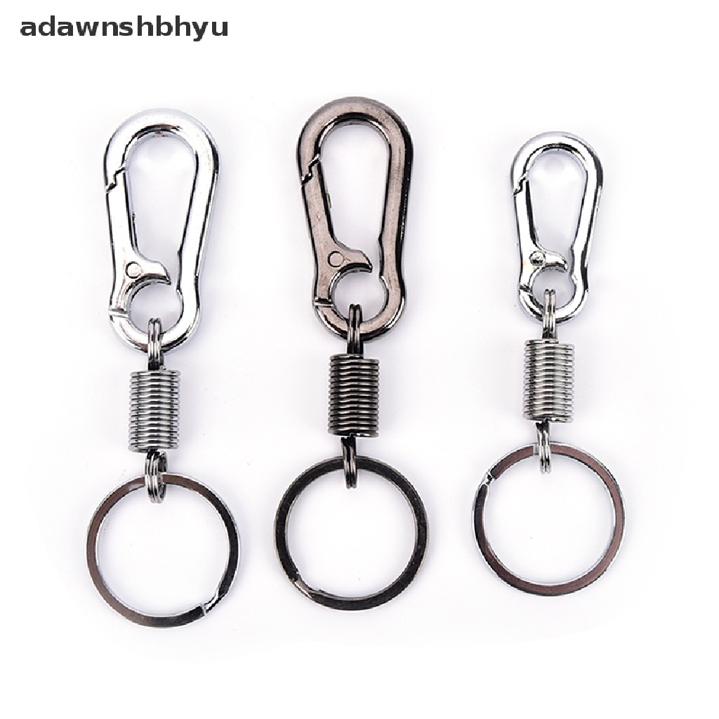 [adawnshbhyu] 1pc Stainless steel Labu Gesper carabiner Gantungan Kunci anti-Hilang Gesper Ditarik