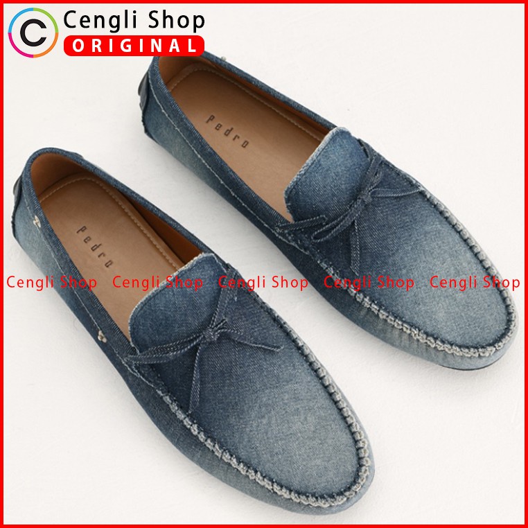 SEPATU PEDRO LOAFERS PRIA ORIGINAL TERBARU LOAFER PANSUS CASUAL FORMAL NAVY BLUE BIRU PEDPM165980220