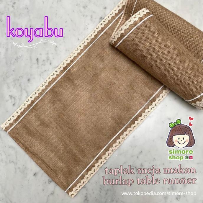Taplak Meja Makan Goni Burlap Table Runner