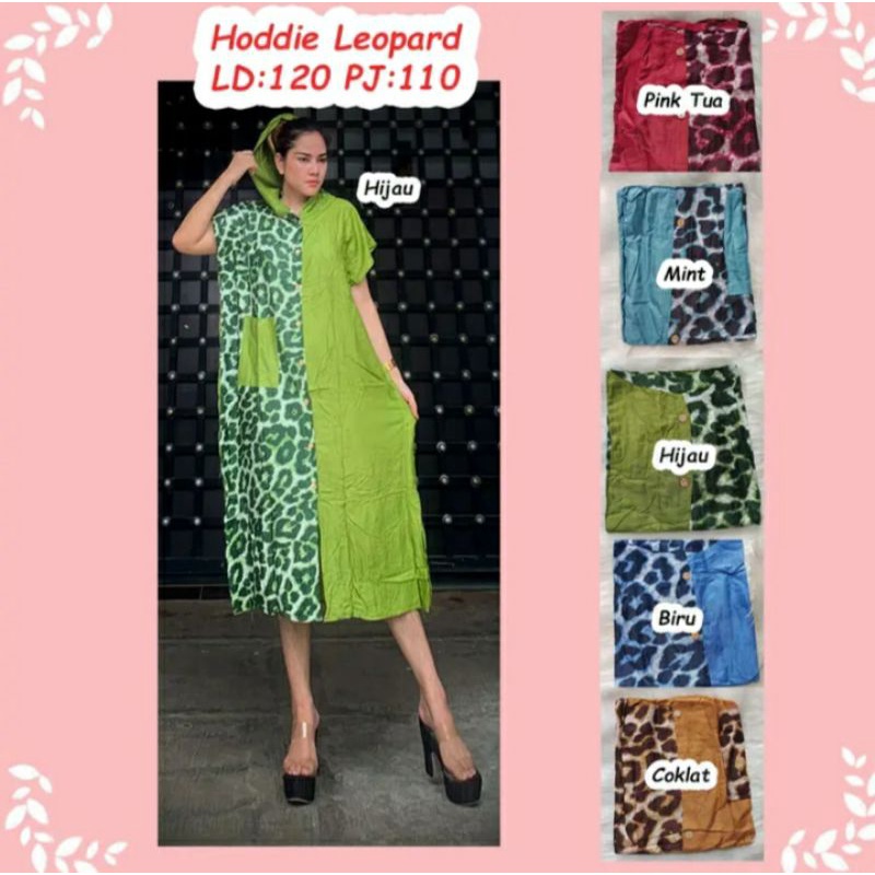 Daster hoodie leopard,daster busui,daster viral ECER& GROSIR