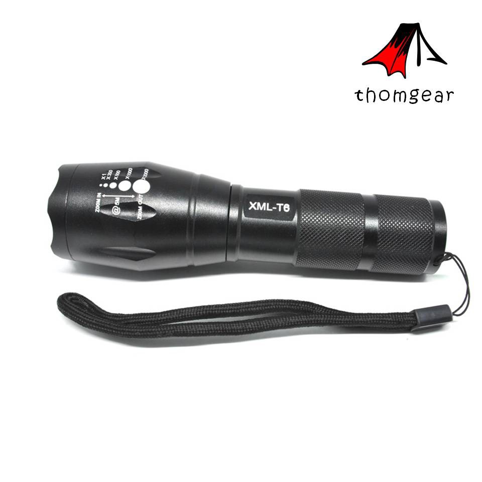 Thomgear Senter Led Murah Super Terang Cree Xm-L T6 2000 Lumens - E17