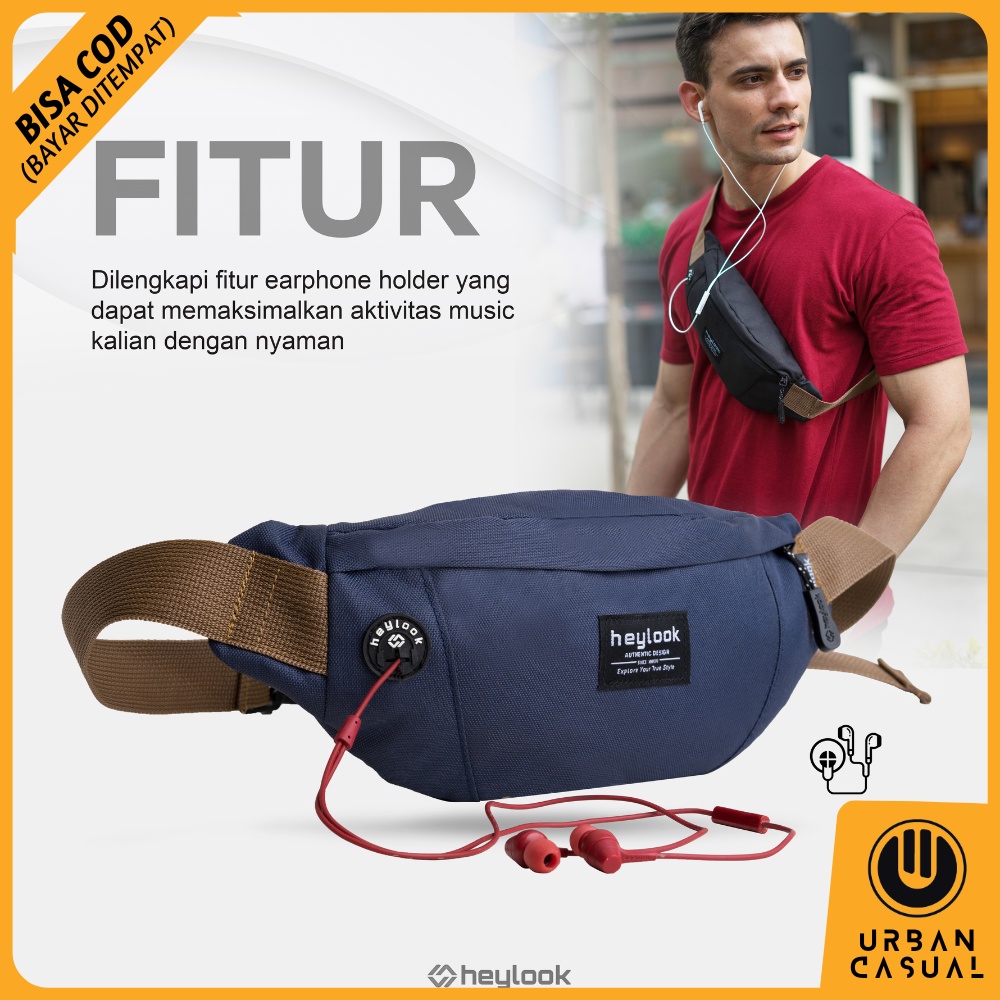 Waistbag Pria Waterproof Original Premium Trendi Tas Pinggang Cowok Cewek Unisex Distro Kekinian Tas Slempang Sporty Kuliah Kerja UH17