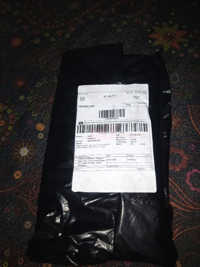 Cod - Dt Collection - Kemeja Batik Pria / Cowok Motif Sogan Putri Malu Cokelat Lengan Panjang