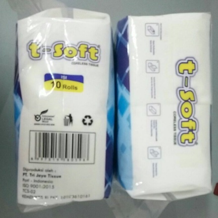 t-soft corless tisu kering isi 10 roll