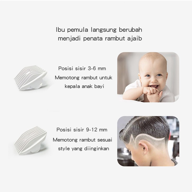 Baby Electric Hair Clipper Ringan Portable Tahan Air HRLFQ03