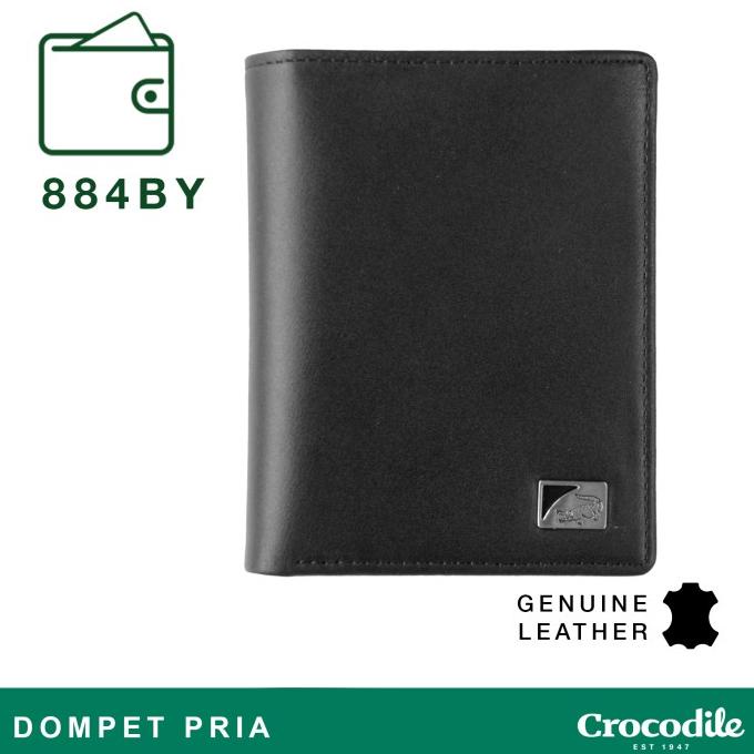 Crocodile 884BY Dompet Pria Men Wallet Leather Kulit Original - Hitam