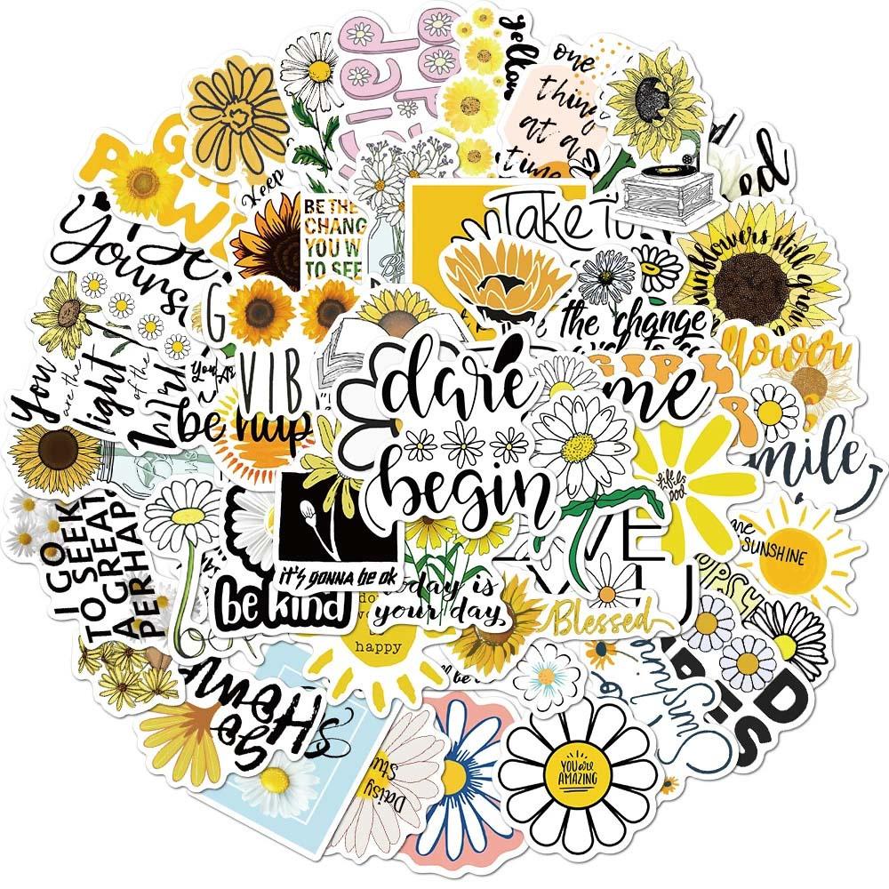Lanfy Bunga Aster Stiker Note Album Koper Dekorasi Alat Tulis Stiker Gitar Stiker Handphone Quotes Inspiratif Decals