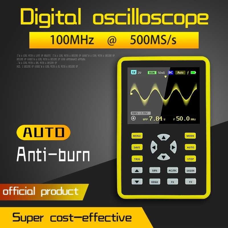 FNIRSI Digital Oscilloscope Handheld Portable 100MHz 500MS/s - 5012H - Yellow