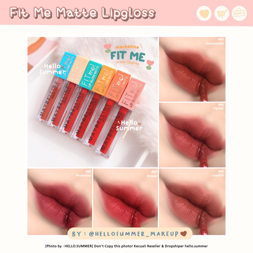 𝐌𝐀𝐓𝐓𝐄 𝐋𝐈𝐏𝐒𝐓𝐈𝐂𝐊 - Fit Me! Collorfull Maybelline Matte Lipgloss Tahan Lama Longlasting