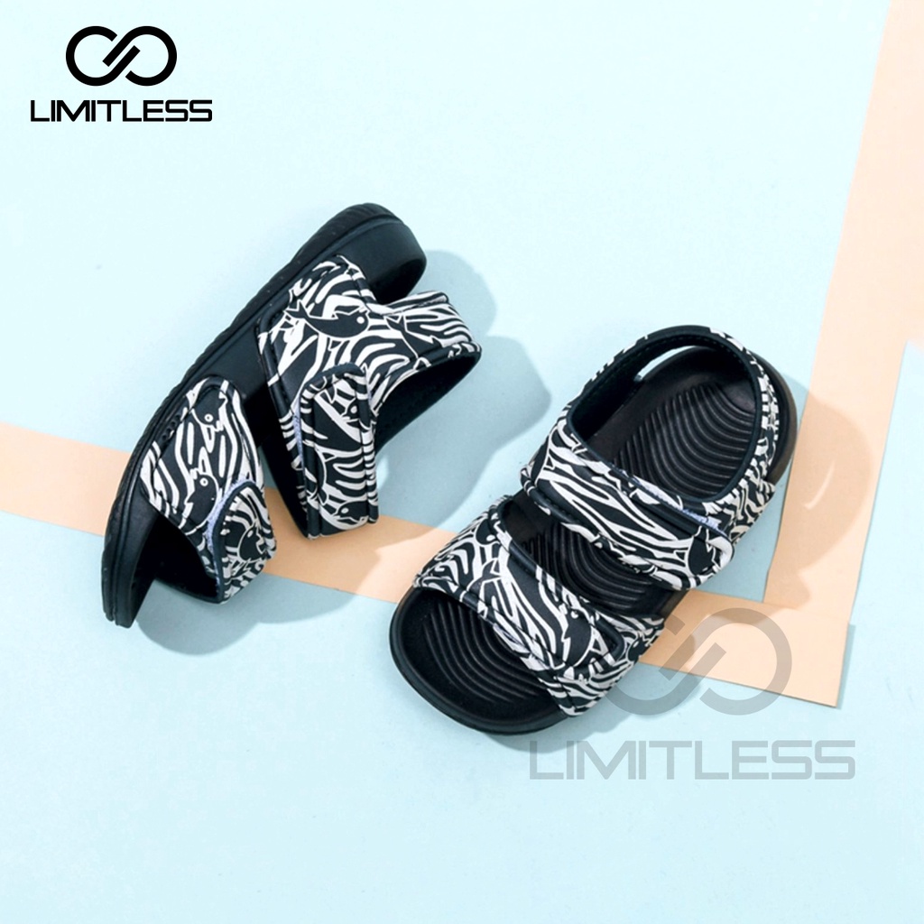 Zerolimit - Sendal Anak Cewek Cowok Anti Slip Ringan Kekinian Sandal Slip On Kids Motif Dolphin Keren &amp; Stiker 3D Jibbitz Murah