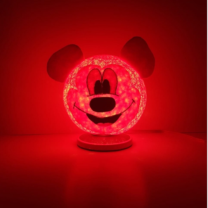 Lampu tidur, lampu benang, lampu tidur karakter, lampu unik, kado unik. mickey