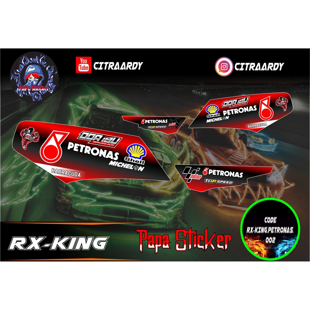 Striping RX KING - Sticker Striping Variasi list Yamaha RX KING PETRONAS EDITION