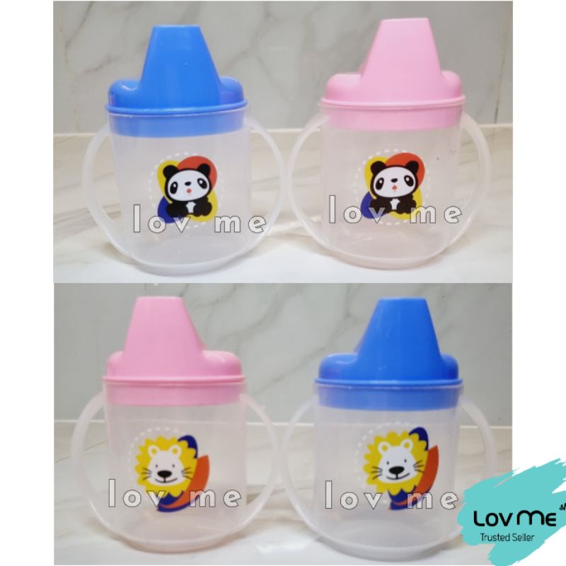 lov me❤Lusty Bunny Gelas Sippy Cup Cangkir Spout dengan 2 handle Pegangan Gl1296 Gl1289