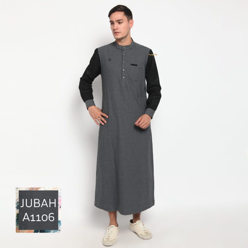 Jubah Pria Doanda / Gamis Pria Katun Cimday Kombi Serat Kayu / Baju Muslim Pria Gamis Slimfit