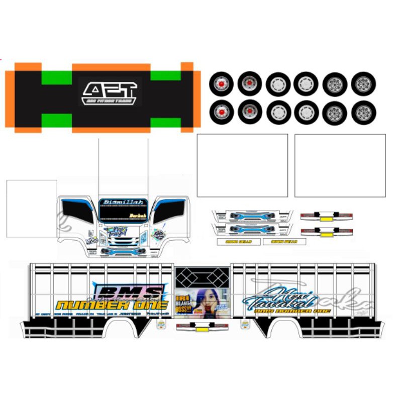 Miniatur Truk Papercraft Lembaran Stiker Skala 1 50 Shopee Indonesia