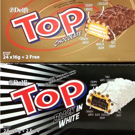 

Delfi Top Coklat Black and White Makanan Ringan Coklat Cokelat Top Delfi isi 24