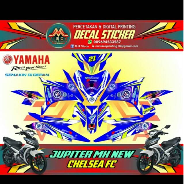 Decal sticker jupiter mx 135 - sticker motor YAMAHA jupiter mx chelsea