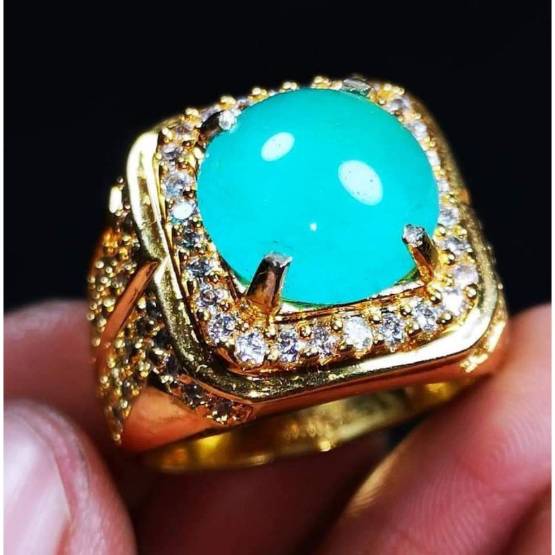 Batu natural bacan bluish green crystal