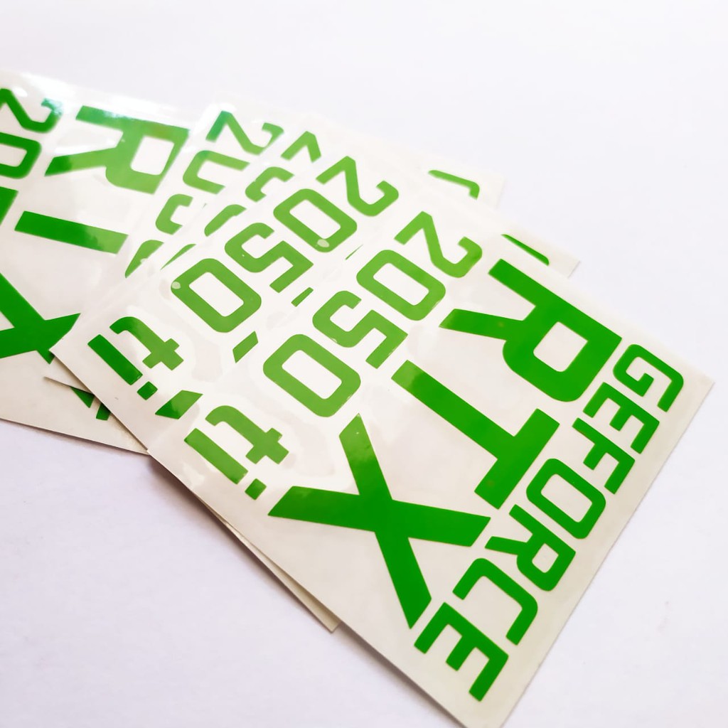 NVIDIA GEFORCE RTX 2050 TI CUTTING STIKER AKSESORIES CASING PC GAMING STICKER