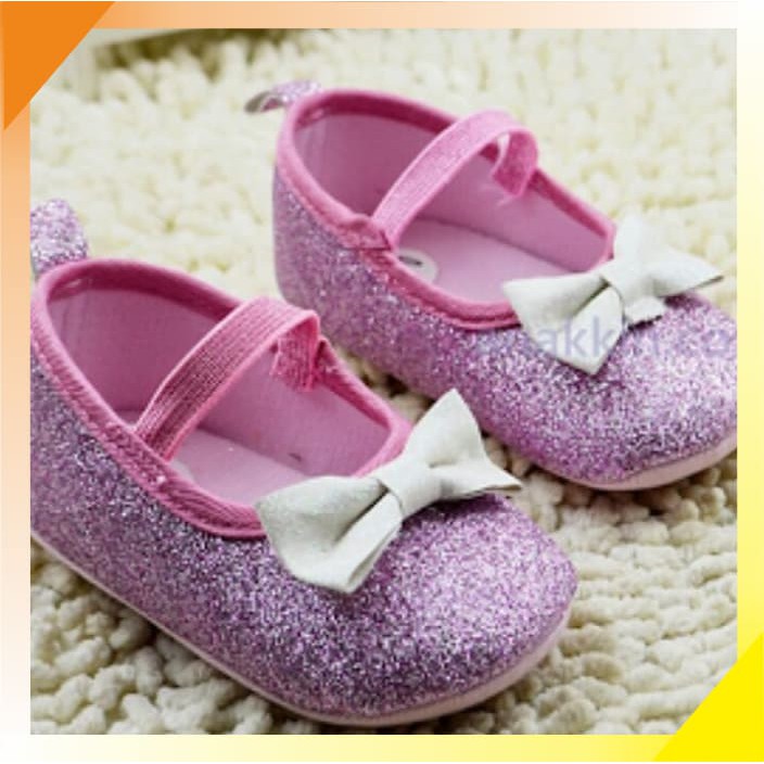 Sepatu Bayi Next Glitter Pink Pita Prewalker Baby Shoes SH423