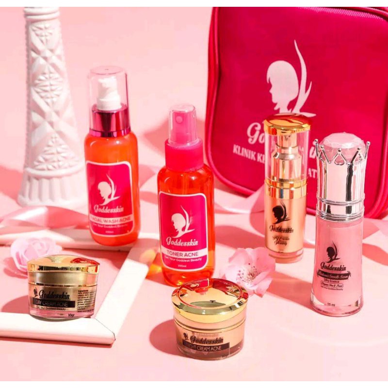 Preloved goddesskin athena facial wash acne, toner acne, serum sutra, acne day cream, BB cream glowi